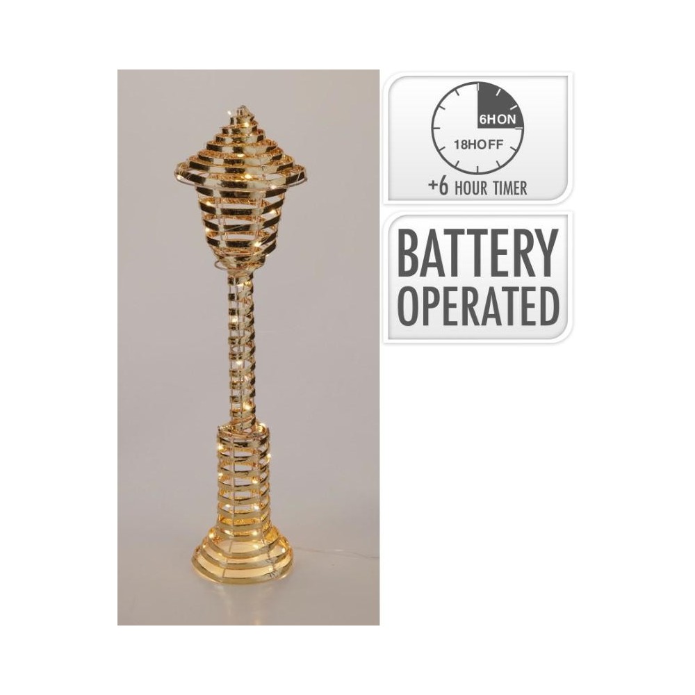 LAMPIONE FERRO ORO 40 LED H.57